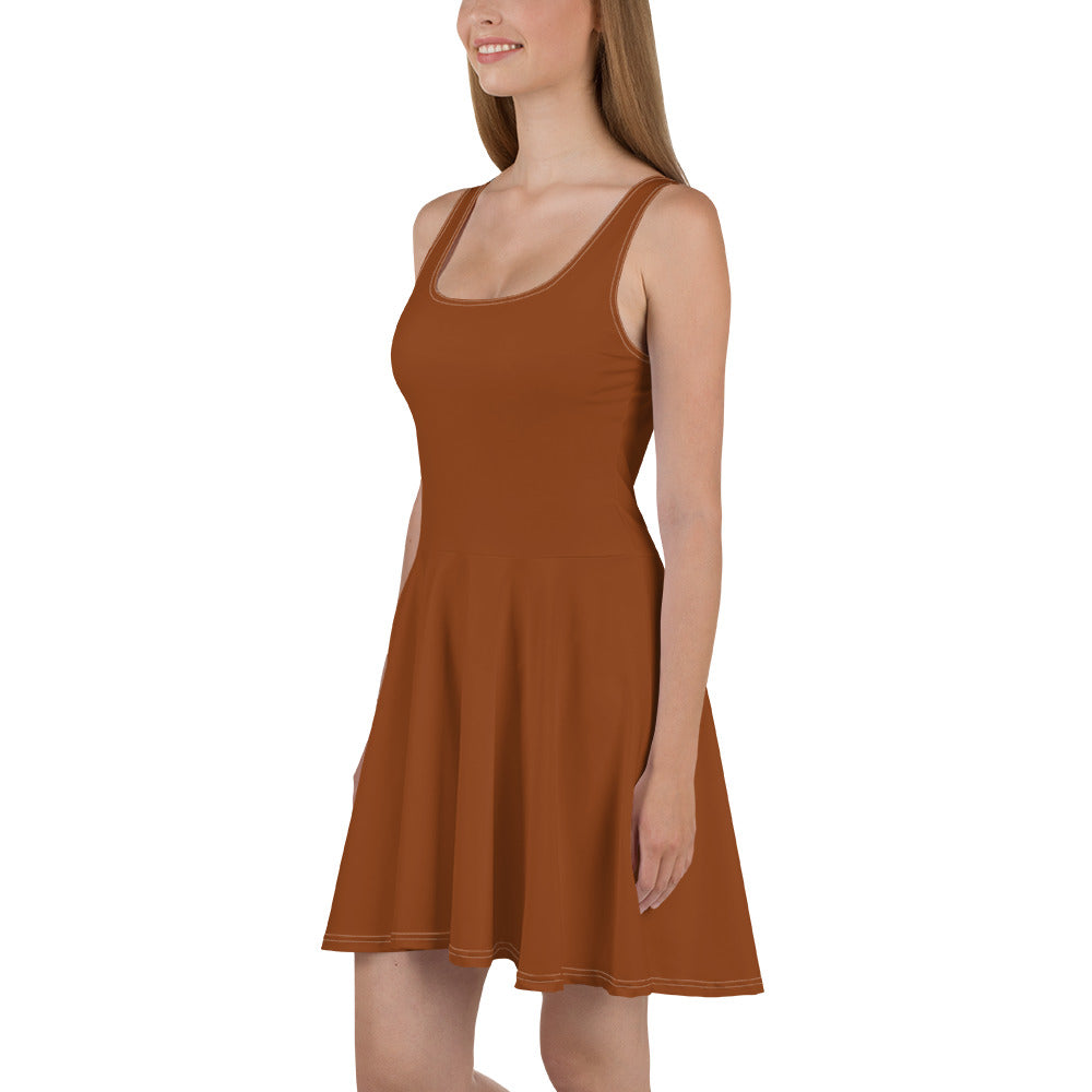 Lordela Saddle Brown Skater Dress