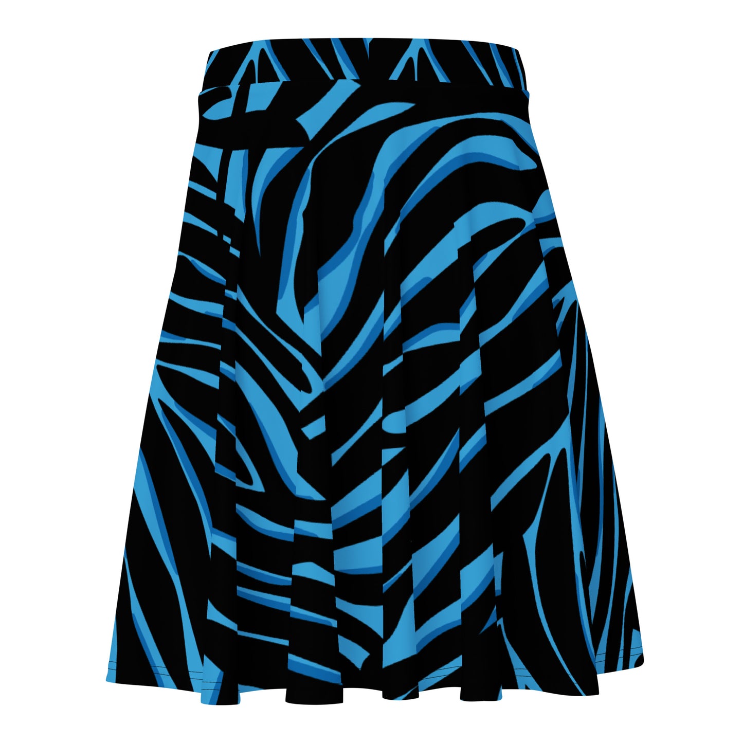 Lordela Blue Zebra Print Skater Skirt