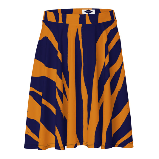 Lordela Orange Tiger Print Skater Skirt